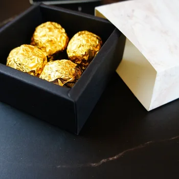 8.9*8.9*3.5 CM marmura naturala model 10 set Ciocolată Cutie de Hârtie valentin Craciun Petrecere de Aniversare Cadouri Ambalare Cutii de Depozitare