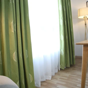 Bej Nordic Frunze de Perdele pentru Dormitor Simplu Pastorală Rural Rural Noua Casa Verde Opace Fereastră franceză Cortinas S168&C