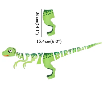 Dinozaur Ziua DIY Ghirlanda mulți ani Bannere Hohote Dino Partid Decor Baloane Sălbatic 1 Băiat Ziua de naștere Petrecere Decoratiuni