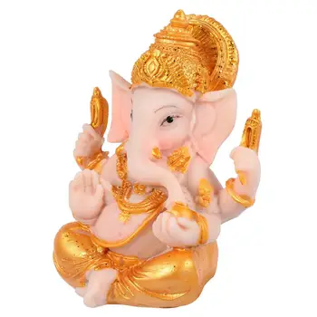 1 buc Elefant Dumnezeu Figurina Desktop Hindus Rășină Noroc și Bogăție de Arta Sculptura Statuie Ornament pentru Biroul de Acasă