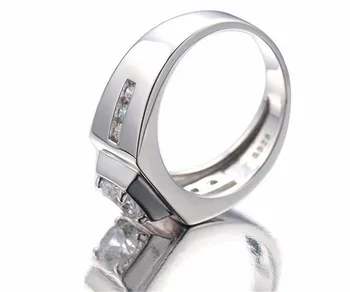 Clasic Argint 925 4mm 1ct Simulat Platină cu Diamante CZ Inele de Logodna Pentru iubita lui pentru Bărbați Inele de Nunta BIJUTERII