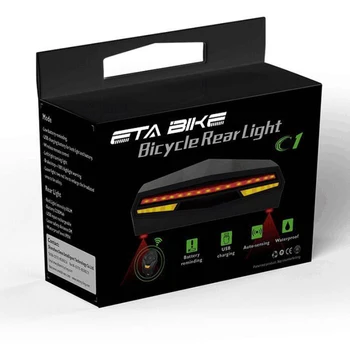2200mAh Biciclete Coada Lumina USB Reîncărcabilă, fără Fir rezistent la apa MTB de Siguranță Inteligent de Control de la Distanță Transforma Semn de Biciclete Lumina Lămpii
