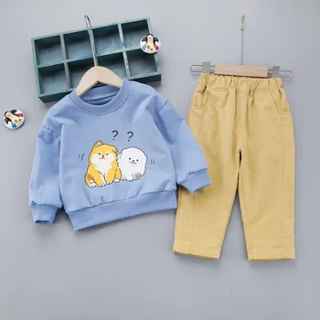 Primavara Toamna pentru Copii Baieti Fete Haine de Bumbac de Desene animate T-Shirt, Pantaloni 2 buc/Seturi Copilul Casual de Îmbrăcăminte pentru Sugari Treninguri