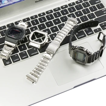 Otel inoxidabil 316L curea ceas cazul doamnelor DW5600 GW-M5610 GW-B5600 accesorii ceas pentru Casio G-SHOCK metal curea barbati trupa