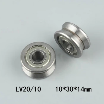 10buc/lot LV20/10 10x30x14 mm V groove rulmenți cu role roller roată de scripete rulment de ghidare cale de 10*30*14mm