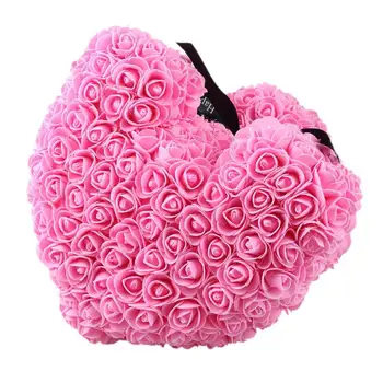 25 cm Teddy Bear Trandafir Rosu Floare Artificiala Decor Cadouri pentru Femei Îndrăgostiților, Ziua Mamei