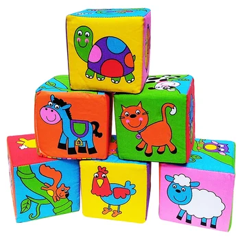 Copilul Mobile Cube Puzzle Bloc Jucăria Sunătoare Magic EVA Cărți Cârpă Copil de Educație Timpurie Animal Cognition Pentru Nou-născut 0-12 Luni