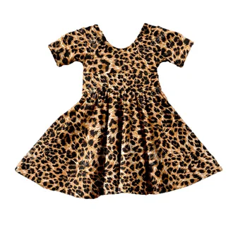 În 2020, Europa și Statele Unite ale americii Noi de Vara Imbracaminte Copii Leopard de Imprimare Copii Fete Dress Copil Fata de Partid Rochii de Printesa