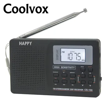 Coolvox CS-106 Full-band Multiband Stereo Tuner Digital FM/AM/SW/LW/TV de Sunet Full-wave Receptor de Bandă a Antenei Radio cu Casti