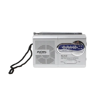 BC-R119 Portabil Mini Radio 2-Band SUNT FM Receptor Lume Retractabil Antena DC 3V