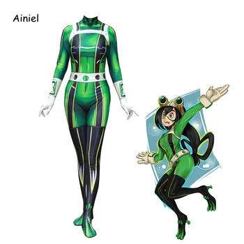 Ainiel Eroul Meu mediul Academic Froppy Tsuyu Asui Cosplay Costum de Spandex Zentai Costum Femei Fete Costume de Halloween pentru Copii si Adulti
