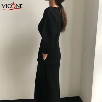VICONE Femei Elegante Office Moda Rochie Sexy de Culoare Solidă Femei Rochie Slim Midi Rochie Vestidos OL