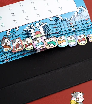 2020.10-2021.12 stil Chinezesc drăguț vițel birou calendar planner de birou cameră de decorare tabelul calendar