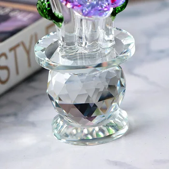 Floare De Cristal Brad Figurine De Sticlă Fengshui Prespapier Meserii Acasă Decor De Nunta In Miniatura, Magazin De Suveniruri Decor Ornament