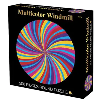 500/1000 Buc Mandala Moară De Vânt Jigsaw Puzzle Rotund Pătrat Imagine Adult Copii