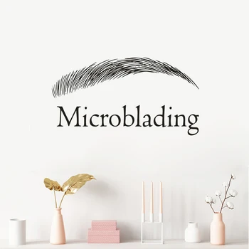 Sprâncenele Microblading Logo-ul Autocolant Perete Salon de Frumusețe Decor Interior Sprâncenele Design de Vinil de Perete Decal Microblading Semn Poster AZ672