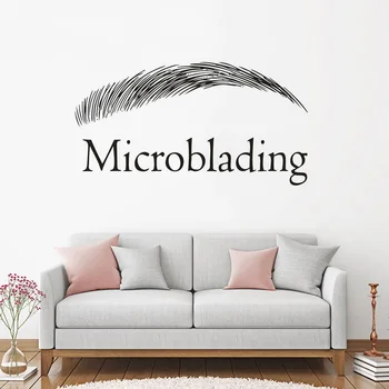 Sprâncenele Microblading Logo-ul Autocolant Perete Salon de Frumusețe Decor Interior Sprâncenele Design de Vinil de Perete Decal Microblading Semn Poster AZ672