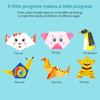 108Pcs/Set Copilul Ambarcațiuni Jucării de Desene animate de Animale Origami Hârtie de Tăiere Copii Carte de Hârtie Tăiate de Puzzle de Învățare Timpurie Jucarii Educative Cadouri