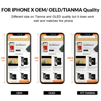De înaltă Calitate Tianma OEM Ori Pentru iPhone X XS XR Display OLED Pentru iPhone X Ecran de Înlocuire cu Adevărat Tone Transport Gratuit