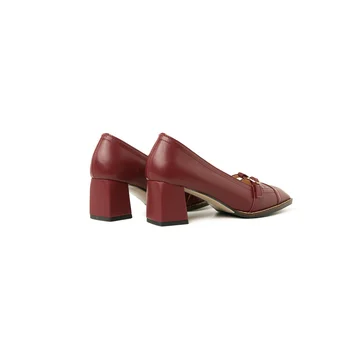 EshtonShero Primăvară Platforma Pantofi Femei Pantofi De Nunta Alb Visiniu Gros Med Tocuri Petrecere De Moda Doamnelor Pompe Dimensiune 3-9