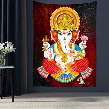 Zeu Indian Ganesha Art Tapiserie De Perete Domnul Ganesha Vinayaka Ganapati Statuia Lui Buddha Pictura Religie Arta De Aur Elefant Decor