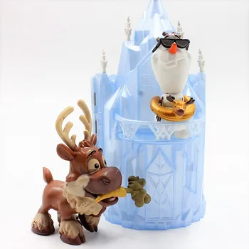 Disney Jucarii 6pcs/Lot 6-16cm Frozen Anna Printesa Elsa, Olaf, Sven, Kristoff Si Castelul de Gheata Tronului din Palatul Pvc figurina Papusa