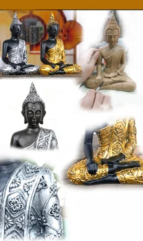 Noul manual statuie a lui buddha rășină decor acasă asia de sud-est decorative de aur buddha ambarcațiuni grădină mică religie sculptura