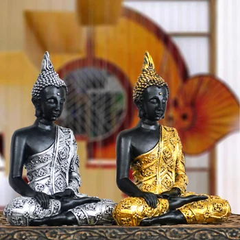 Noul manual statuie a lui buddha rășină decor acasă asia de sud-est decorative de aur buddha ambarcațiuni grădină mică religie sculptura