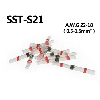 20buc/50pcs/100buc SST-S21 Sigiliu de Căldură Psihiatru Fundul Conectori de Sârmă de Terminale AWG22-18 0.5-1.0 mm Roșu Lipire Manșon rezistent la apa