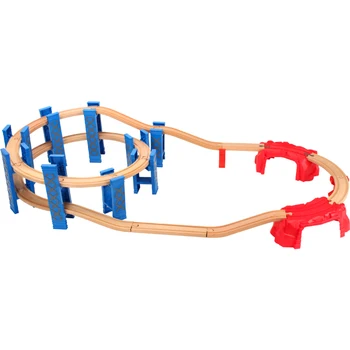 26PCS Spirala de Plastic Piese de Tren din Lemn de cale Ferată Accesorii Track Pod de Pontoane Cu Fit de Lemn Thoma Biro Piese Jucării pentru Copii