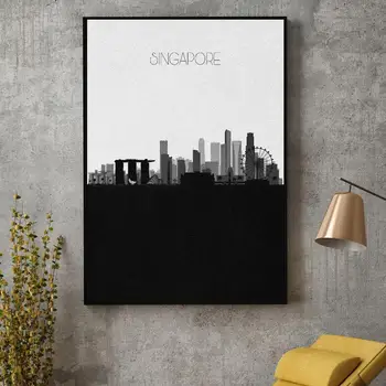 Singapore Skyline Panza Pictura Pe Perete Imagini De Artă Amprente Decor Acasă Poster De Perete Decor Pentru Camera De Zi