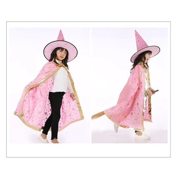 De Halloween, de Crăciun, Vrăjitoare, Vrăjitor Mantie cu Pălărie Cosplay Set Costume de Haine de Petrecere pentru Copii Copii, Fete, Băieți SER88