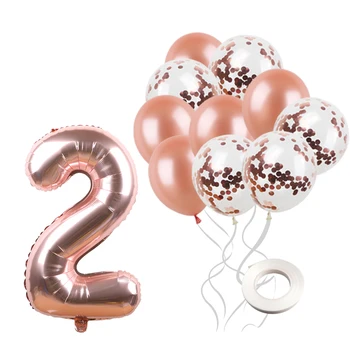 12Pcs/lot mulți ani Baloane Baloane de Partid a Crescut de Aur Număr Balon Folie Baby shower Copii 1 Petrecere Decoratiuni