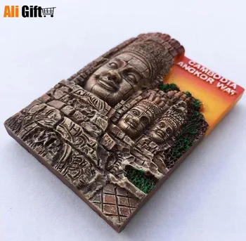 Cambodgia 1 Buc Drăguț Bayon Siem Reap, Angkor Wat Buddha Frigider Magneți de Suveniruri 3D Rășină Magnet de Frigider Autocolante Cadouri Artizanat