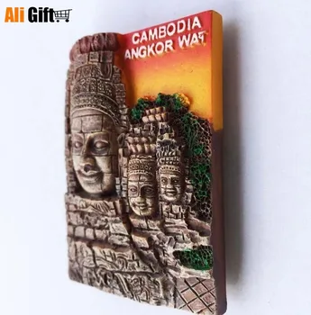 Cambodgia 1 Buc Drăguț Bayon Siem Reap, Angkor Wat Buddha Frigider Magneți de Suveniruri 3D Rășină Magnet de Frigider Autocolante Cadouri Artizanat