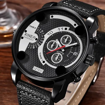 Reloj Creative Bărbați Cuarț Ceasuri din Piele rezistent la apa Data Masculin Încheietura Ceas de Lux Marca Sport Ceas Militar Omul Casual reloj