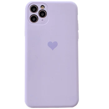 Dragoste inima aparat de Fotografiat lentilă de protecție caz pentru iphone X XR XS Max SE 7 8 7Plus 11 11Pro Max cazul Lichid de silicon caz capa