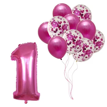 11pcs/Lot de 12 țoli Confetti Latex 30inch Număr Baloane Folie Set Copil de Dus Copii la mulți ani Decoratiuni Partid Digital Globos