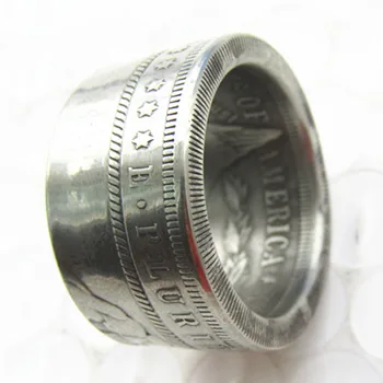 Hobo 1881 Morgan Silver Dollar Coin Inel Placat Cu Argint Lucrate Manual In Dimensiunile De 8-16