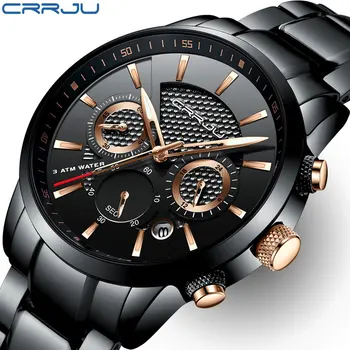 CRRJU Barbati Ceas Brand de Top Luxury Mens Oțel Inoxidabil Impermeabil Cuarț Ceasuri Fashion Chronograph Omul Ceas Relogio Masculino