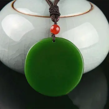 Unicorn Verde Jad Pandantiv Colier de Mână-Sculptate Farmec Natural Bijuterii Kirin Amuleta Accesorii de Moda pentru Barbati, Cadouri Femei