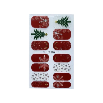 1 buc de Crăciun 3D Nail Art Sticker Nou INS Stil de Decalcomanii Adeziv cu Sclipici Sfaturi Festivalul de Anul Nou, Proiectat Împachetări Manichiura Decor