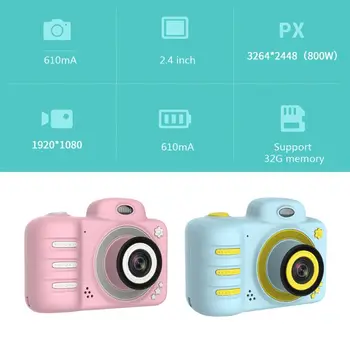 2.4 Inch Ecran Mare de Copii Mini aparat de Fotografiat Digital 1080P Dual Lens Sport Camera Video Cu Card de Memorie 16G Jucarii Educative