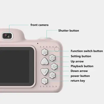 2.4 Inch Ecran Mare de Copii Mini aparat de Fotografiat Digital 1080P Dual Lens Sport Camera Video Cu Card de Memorie 16G Jucarii Educative