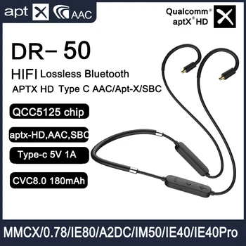 Noi QCC5125 APTX HD Bluetooth 5.0 Upgrade Cablu de MICROFON de Tip C AAC/Apt-X/SBC 2PIN 0.78 mm MMCX IE40 PRO IE80S SE535 UE18 W4R TF10 QDC