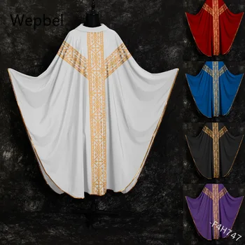 WEPBEL Bat cu Mâneci Lungi Religie Haine Retro Etnice Bărbați Halat de Performanță Etapă Tipărite Costum Aurite Plus Dimensiunea Îmbrăcăminte