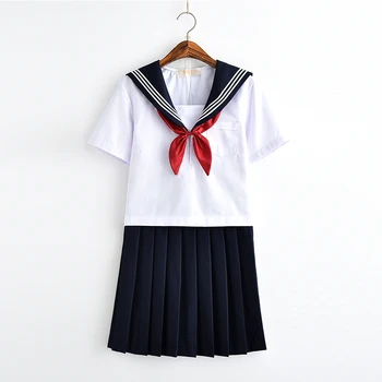 Fată Japoneză Marinar Uniformă Școlară Lung/Scurt Maneca Topuri+ Fusta +Tie ti se Potriveste JK Haine de Majoreta Liceu Uniforma C50153AD