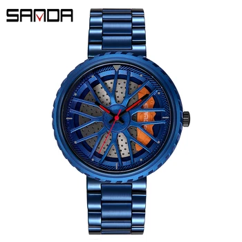 Ceasuri pentru bărbați cuarț ceas din oțel inoxidabil ceas de moda se Răcească 3D Creative anvelope ceas sport rezistent la apa scufundări 2021