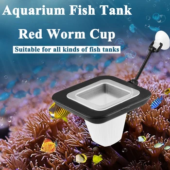 Acvariu Plutitoare Vierme Roșu Cana cu Măsura Cana din Plastic de Aspirare de Perete Rezervor de Pește Pește Pâlnie Cone Alimentator de Hrănire Inel Dezgheț Instrumente
