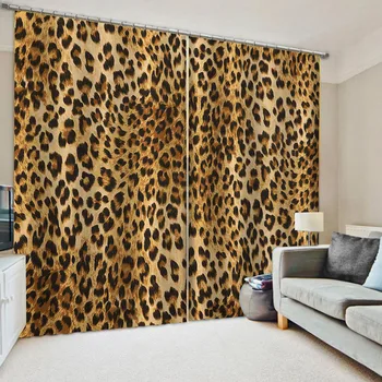 3D Sălbatic Animald Leopard Perdele Cameră Mare, Fereastră Perdele Dormitor, Bucătărie, Piscină Interioară Florale Decor Cortina Panouri